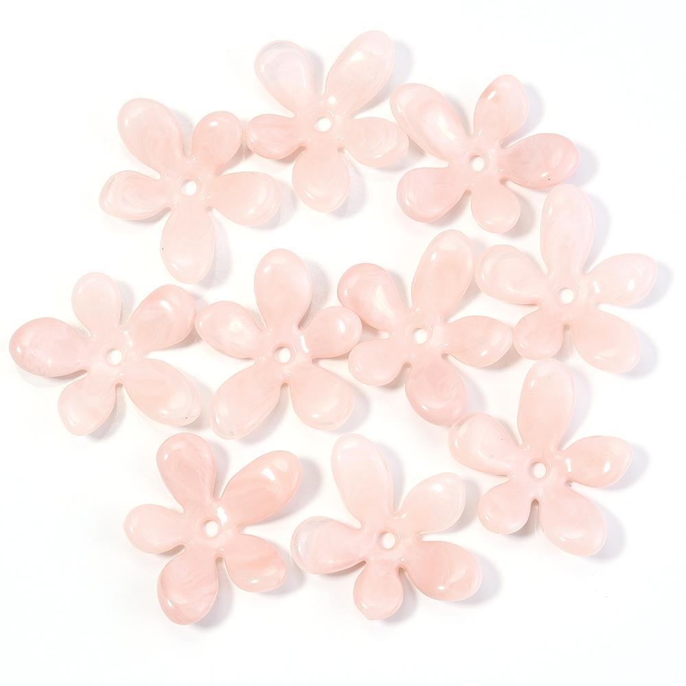 10Pcs Irregular Flower Acrylic Beads Dual Color Flower Spacer Beads Charms Bead Caps For Jewelry Making Diy Bracelet Necklace