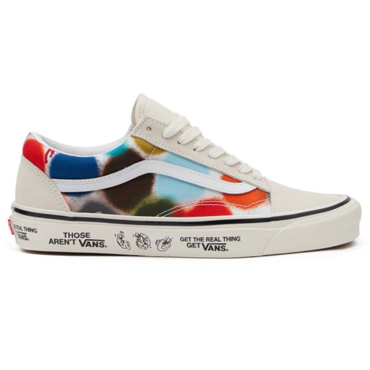 Vans Old Skool Retro Low-Top Skate Shoes Unisex Sneakers White Red Blue VN0A54F39XQ