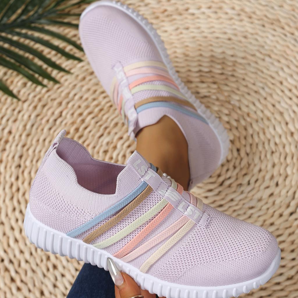 Spring Women's Shoes Sports Casual Shoes Breathable Socks Shoes Low-top Mesh Running Shoes