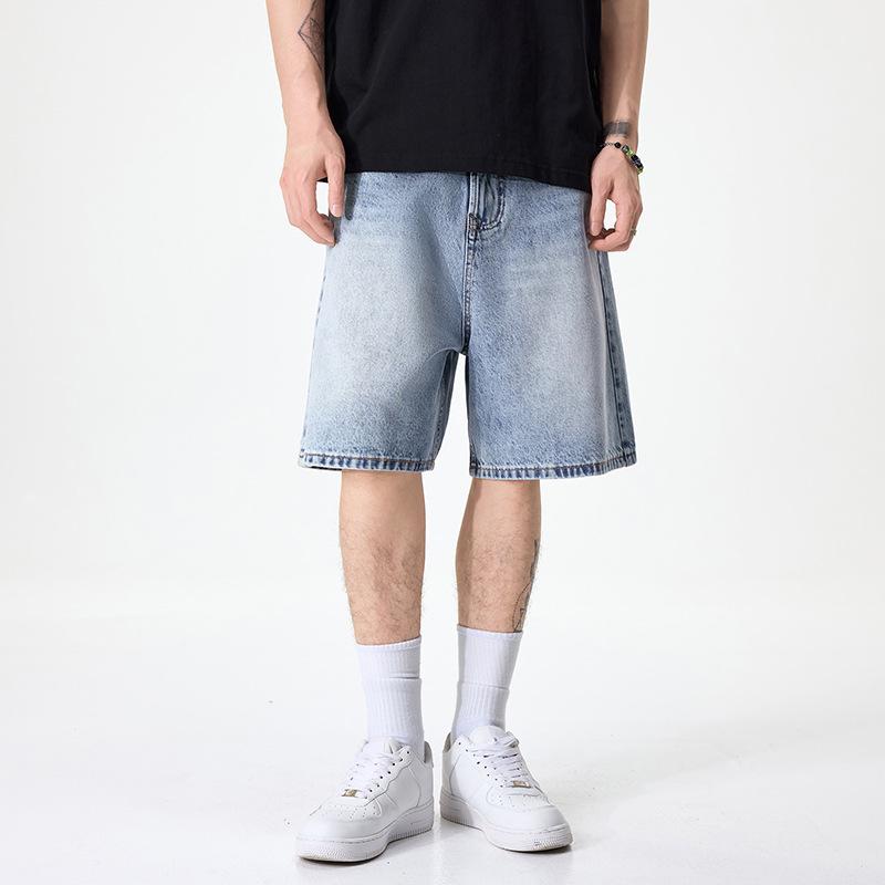 

Джинсовые шорты мужские летние свободные прямые миди-шорты американские уличные ретро пятиточечные шорты 38