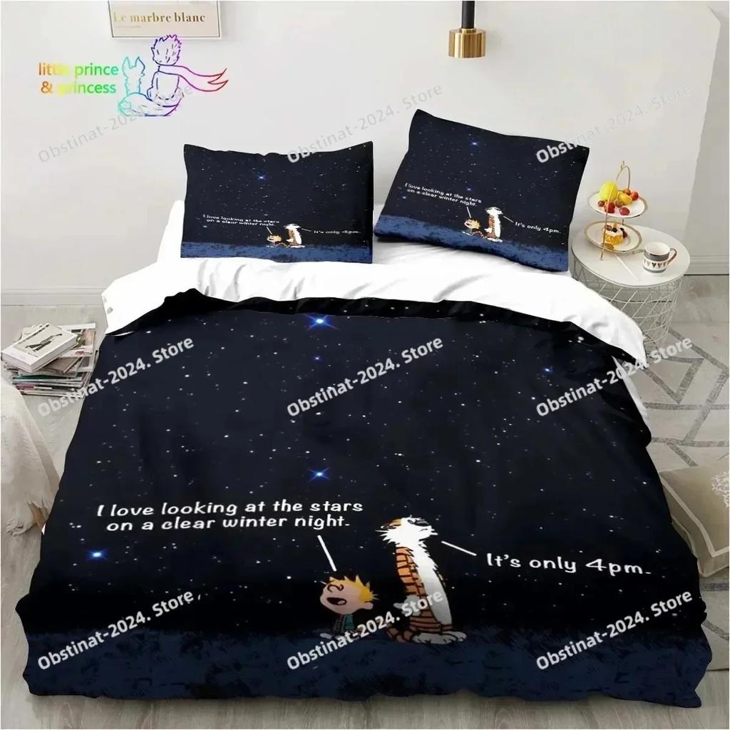 Top Calvin Hobbes 3D Bettwäsche-Set Gedruckte einzelne Decke Steppdecke Bettbezug Bettwäschebezug Kissenbezug 3-teilige Sets Kinder Erwachsene Größe