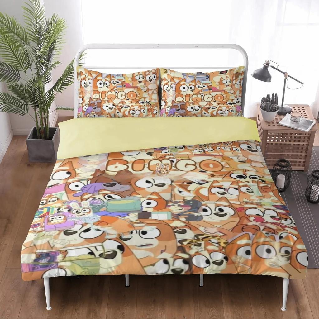 Cartoon Christine-Heler Bedding Sets Exquisite Bed Supplies Set Bluy Duvet Cover Bed Comforter Set Bedding Set Luxury Birthday