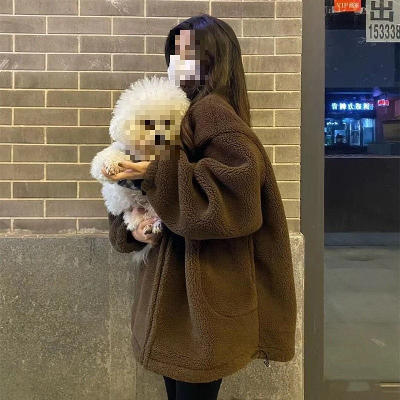 Winter New Lamb Wool Coat Women's Thickened Large Warm Plush Coat