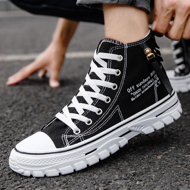 Zapatos Casuales para Hombre Zapatillas de Caña Alta Negro Zapato Masculino Lona Lujo Venta Nuevo en Oferta Calidad de Diseñador Legítimo Moda