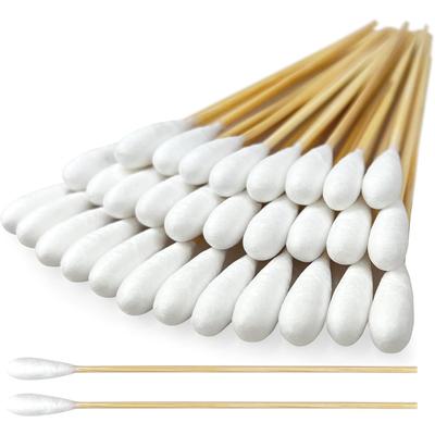 Eyxformula 6 Inch Long Cotton Swabs for Pet Cleaning, Bamboo Handle, Pet Ear Cleaning Solution Supplies for Dogs and Cats (100 Pcs Large Cotton Swabs)