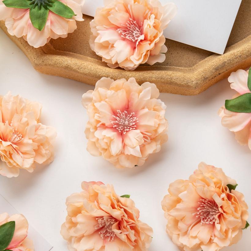 5/10 st Konstgjord Blomma Siden Pion Scrapbook Gör-det-själv Hem Vas Julkrans Bröllop Väggdekoration Trädgård Båge Tillbehör