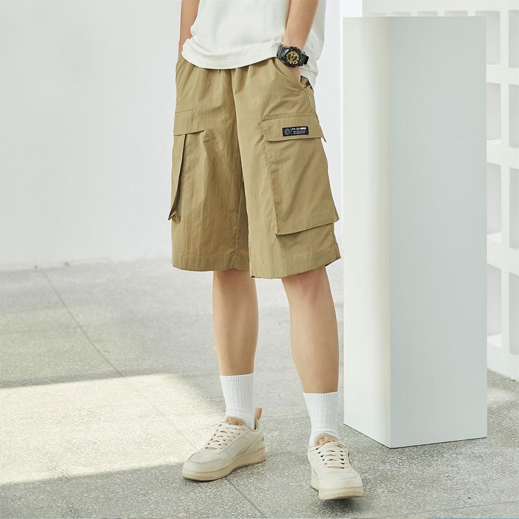 Li Ning Sports Fashion Series Woven Casual Shorts Men Shorts Khaki AKSR527-2