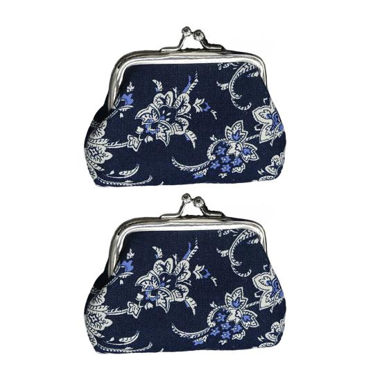 2PCS Women Coin Purse Canvas Mini Palm Size Coin Holder Durable