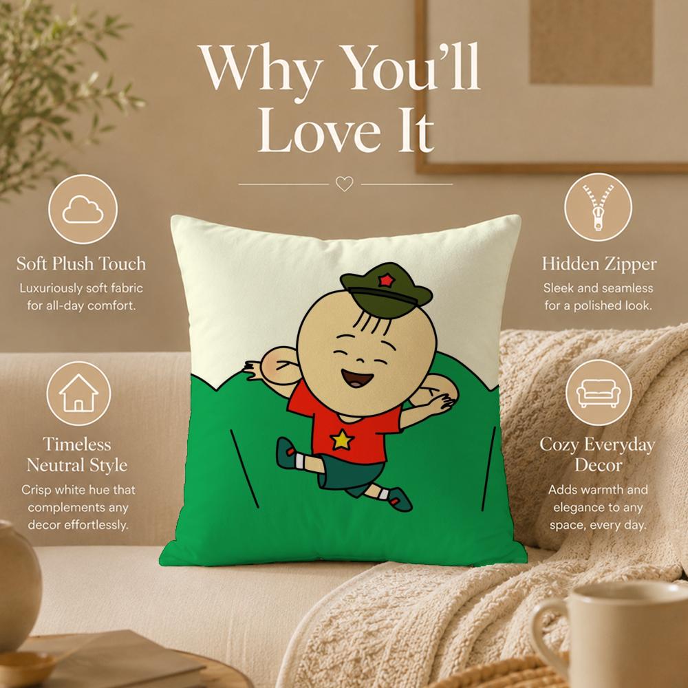 Cartoon B-Big Ear TutuS Cushion Cover Double-Sided Printed Pillow Cover Hypoallergenic Dust-Mite Proof