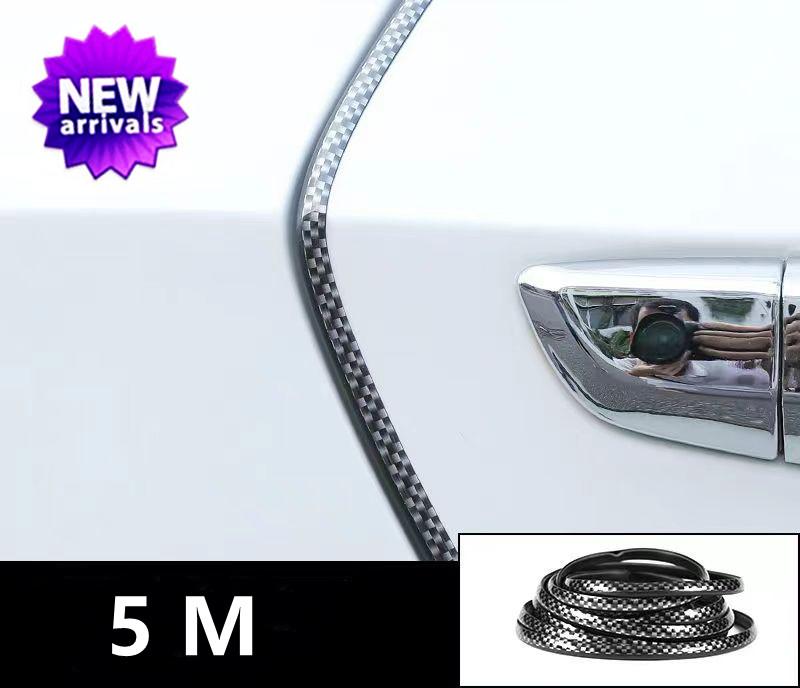 5M Car Door Edge Scratch Protector DIY Silver Moulding Trim Strips Exterior Car Chrome Body Strip Bumper Auto Door Protector
