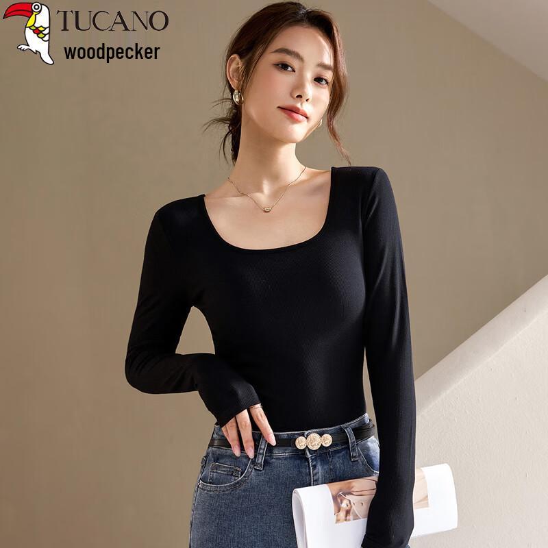 

Woodpecker Women s Slim Fit Square Neck Long Sleeve T-shirt S