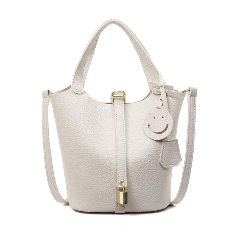 2025 Spring and Summer Hot Sale, High-end Portable Bucket Bag, Women's Casual Versatile Lychee Pattern Texture Messenger Child and Mother Bag