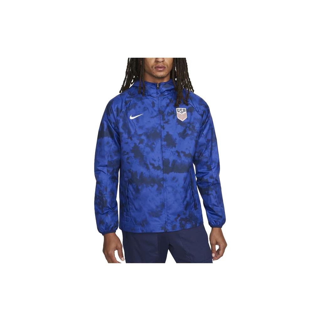 Nike Full Print Zip Hoodie Jacket Men Jackets Blue DN1084-452