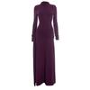 Elegantes Damen Winter Langkleid mit hohem Kragen und gefalteter Rüsche