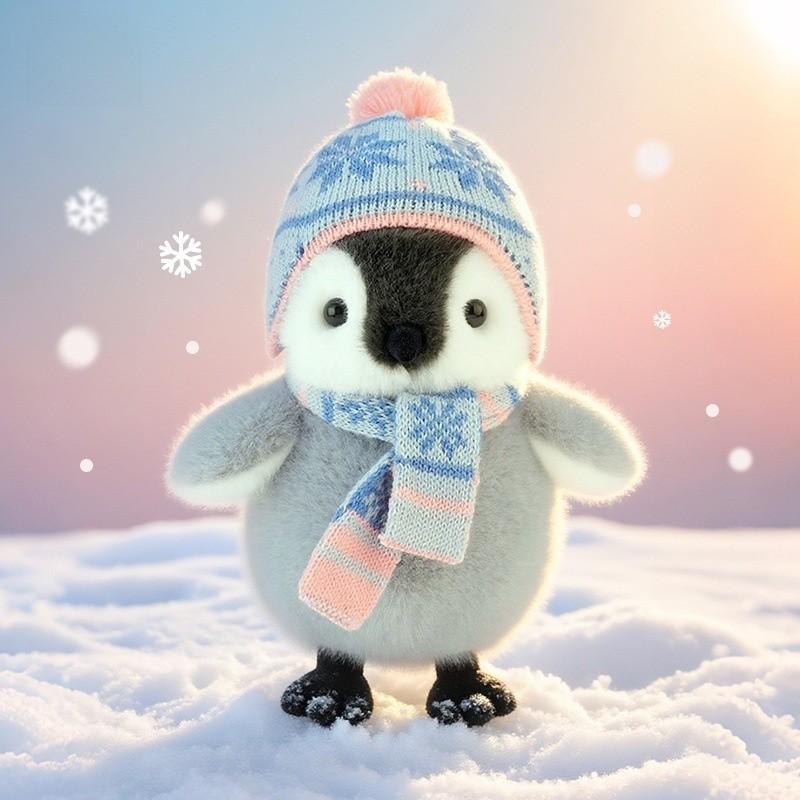 Wear Scarf Hat Penguin Plush Toy Soft Teddy For Kids Bedtime Gift
