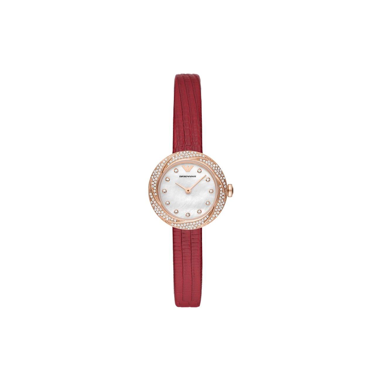 Emporio Armani Quartz Watch Leather Strap 26Mm White Dial 30M Water Resistant Fashion Women watches AR11475 Regular Watch Box