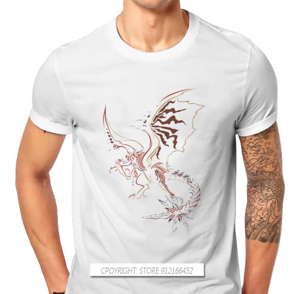 Rathalos Black TShirt Monster Hunter Felyne Palico Game Homme T-Shirts Tee Pure Cotton Oversize Short Sleeve