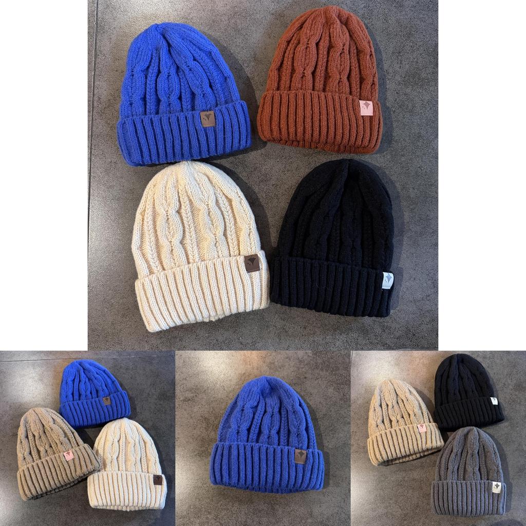 Mens Knit Hat With Solid Color Design Accents Thick Warm Beanie For Winter Sports And Outdoor