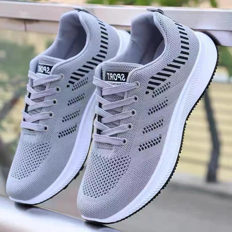 Chaussures de sport décontractées pour hommes, baskets respirantes en maille noire, chaussures de course, de marche et de tennis