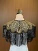 1920s Vintage Women's Beaded Sequin Tassel Shawl Cropped Top