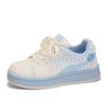 Spring and Autumn New Casual Minority Bread Shoes Children Sakura Pink Shoes with Thick Bottom and Lace Edge White Kids Shoes