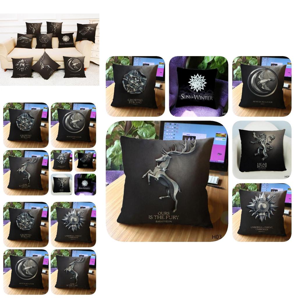 Soft Thick Cotton Linen Game Of Thrones Inspired Cushion Cover For Home And Auto