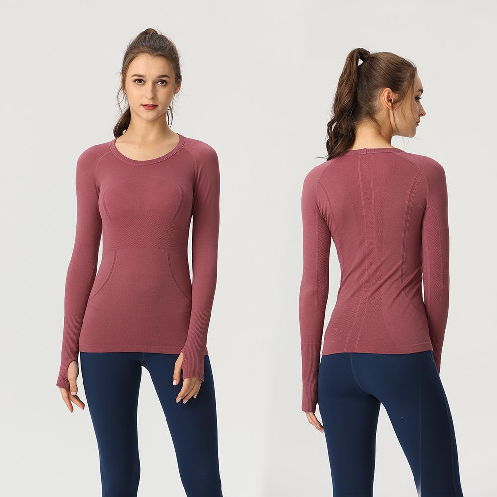 Women's Quick Dry Long Sleeve Yoga & Running Top - Round Neck, Sweat-Wicking, Fitness T-Shirt