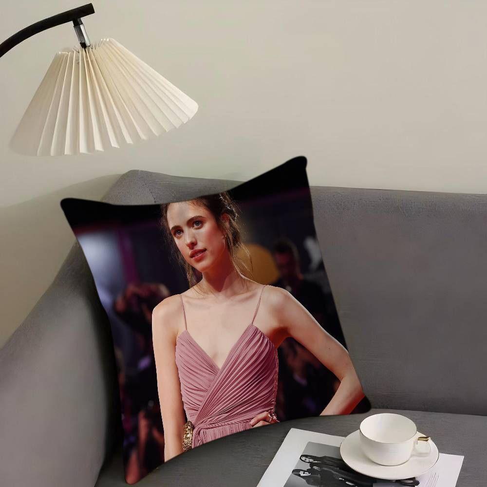 M-Margaret Q-Qualley Personalized Pillow Cover Kids Bedroom Wild Party Decor Pillowcase Kid Birthday Shower Gift