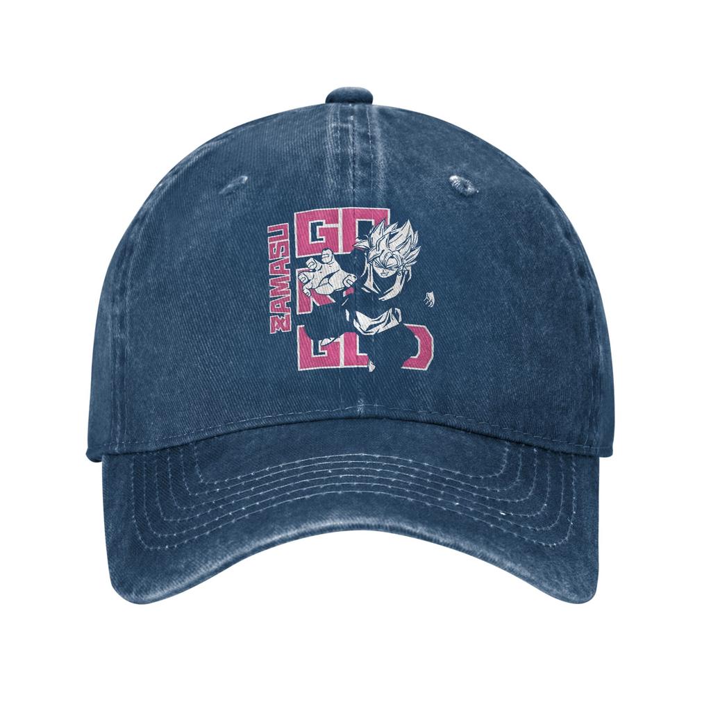Dragon Ball Black Goku Baseball Caps Retro Distressed Denim Headwear for Men Women Outdoor Summer Adjustable Fit Hats Cap