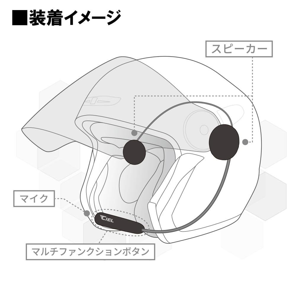 CIEL Solomate Jet Bluetooth Headset (2025 Summer Model) Hi-Fi Speaker for Motorcycle Helmets, Music Playback, Call Answering, Domestic Support, TELEC