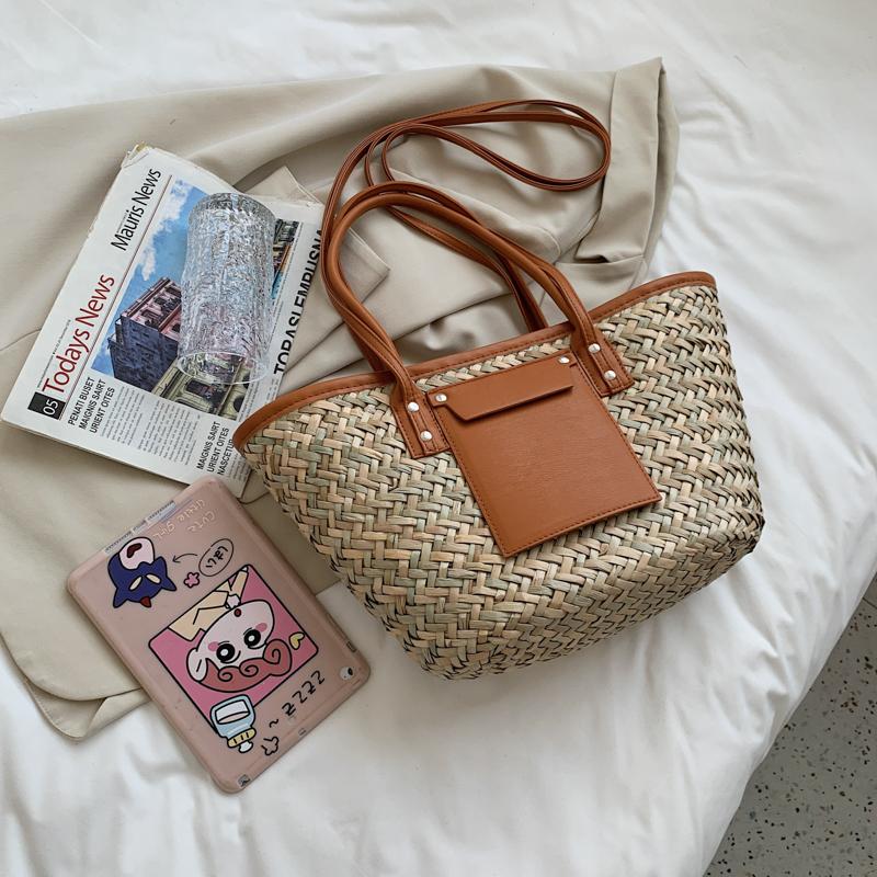 Women's Straw Bags  Shoulder Messenger Bags  Large Capacity Beach Bags  Designer  Summer Fashion  High Quality