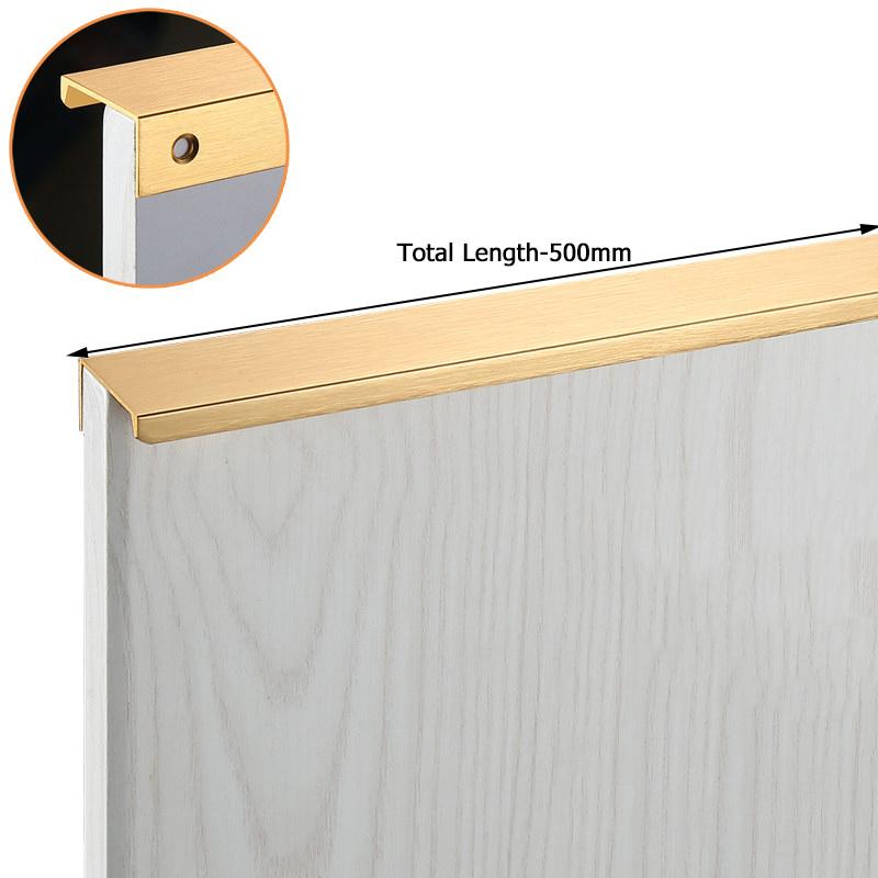 KAK Gold Silver Black Hidden Cabinet Handles Zinc Alloy Kitchen Cupboard Pulls Drawer Knobs Furniture Door Handle Hardware