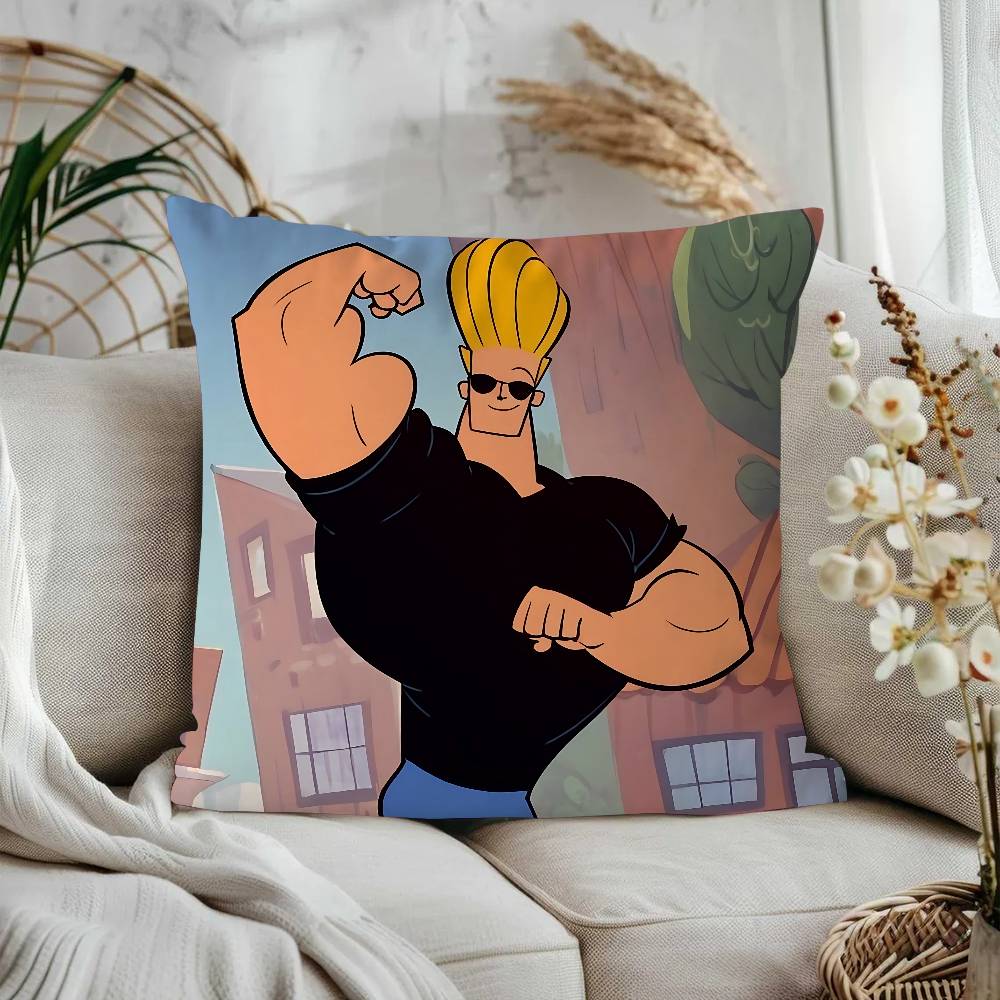Tecknad J-Johnny Bravo Kuddfodral Örngott Möbelklädsel Soffa Prydnadskudde Heminredning Örngott