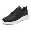 Casual leather shoes pure black shoes large size autumn waterproof and non-slip chef shoes