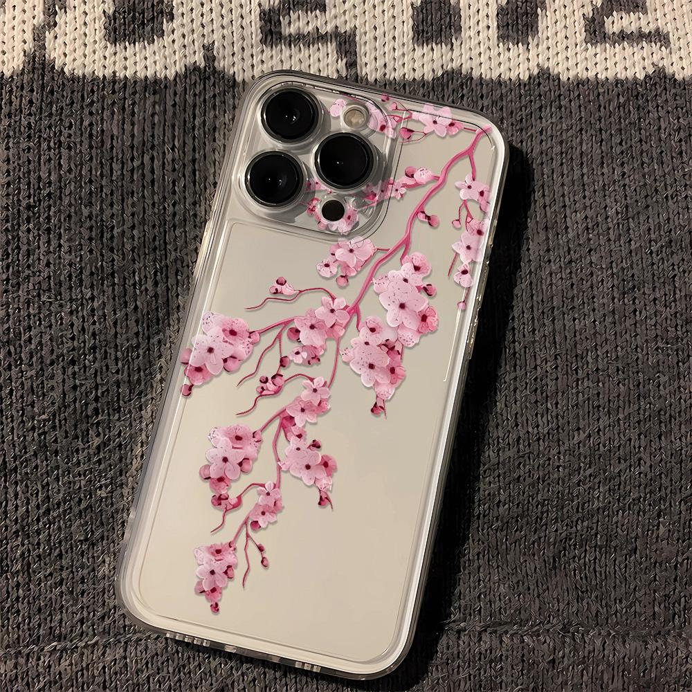 

Pink Peach Blossoms Phone Case For Apple IPhone Air 11 12 13 14 15 16 Pro Max 14 Plus 17 Pro 17E 16e Silicone Bumper Soft Cover iphone 11 Pro