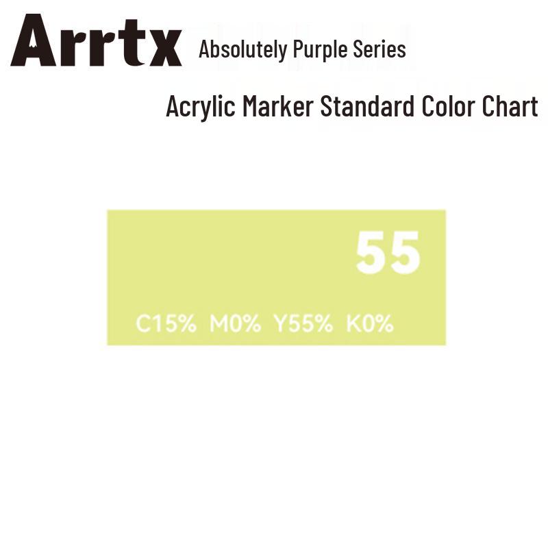 Arrtx Ataishi Akrylový marker s měkkým hrotem, Jeden kus, Absolutní fialová, Styl A/B, 30 barev, Voděodolný, Rychleschnoucí, Krycí.
