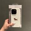 Phone Case For iPhone 11 12 13 14 15 16 17 Pro Max XS X XR 16E 16 Plus 17 Air Minimalist Brown Dachshund Pattern Soft TPU Cover