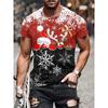 Men's T-shirt Santa Claus 3D printed men's T-shirt street fashion men's Christmas T-shirt daily casual short sleeved