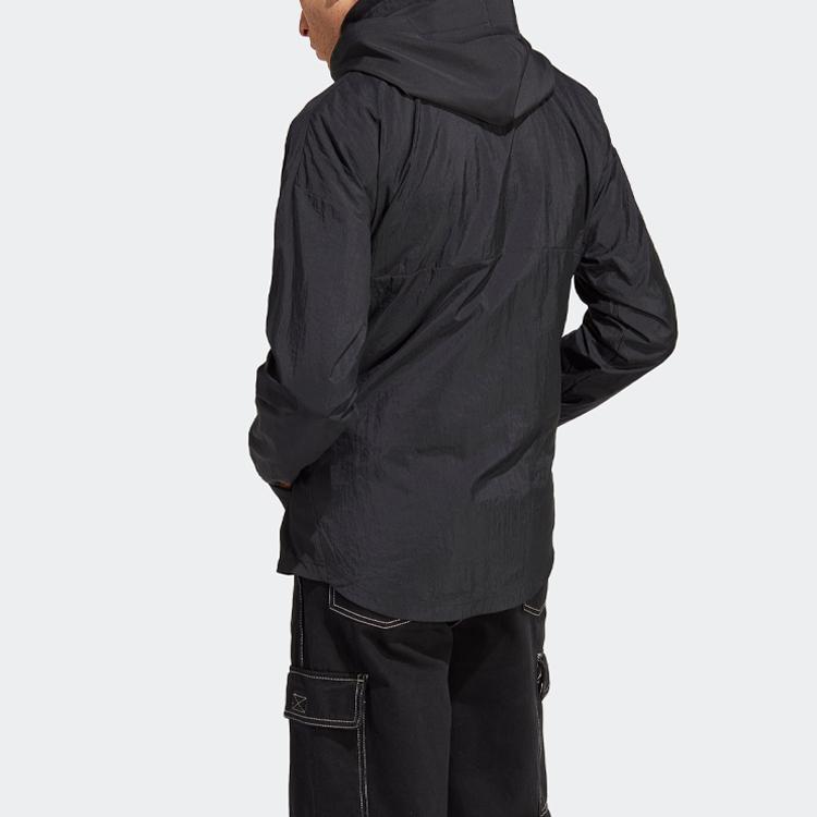 Adidas Pozvedněte svou mysl Větrovka Ležérní Sportovní Bunda s Kapucí Unisex Svrchní Oblečení Černá IP3726