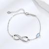 925 Sterling Silber Unendlichkeit Herz Armband mit Kristall - Elegantes Damen Schmuck Geschenk