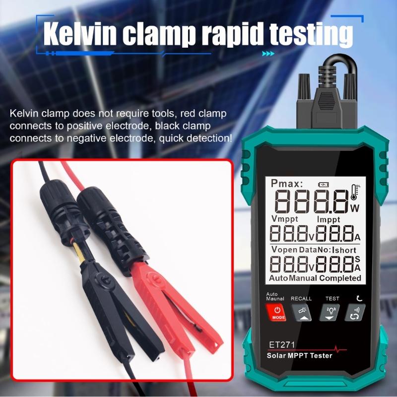 Photovoltaic Tester For Solar Systems Measuring Up To 1600W Featuring MPPT Efficiency Analysis