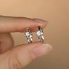925 Silver Zircon Stud Earrings Elegant Luxury Wedding Jewelry For Women Hypoallergenic Designer Ring
