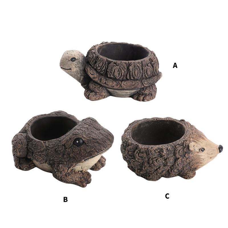 Artificial Animal Themed Flower Pots Cement Decorative for Garden Outdoor Succulents Flower Pots Cactus Container