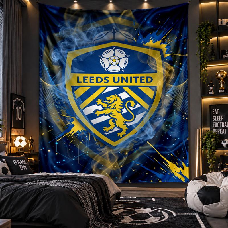 Wall Hanging Tapestry Leeds United Football Print Cloth for Living Room Bedroom Home Decor