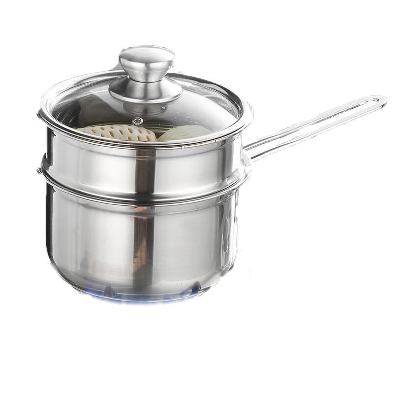 18CM Stainless Steel Milk Pot with Steamer