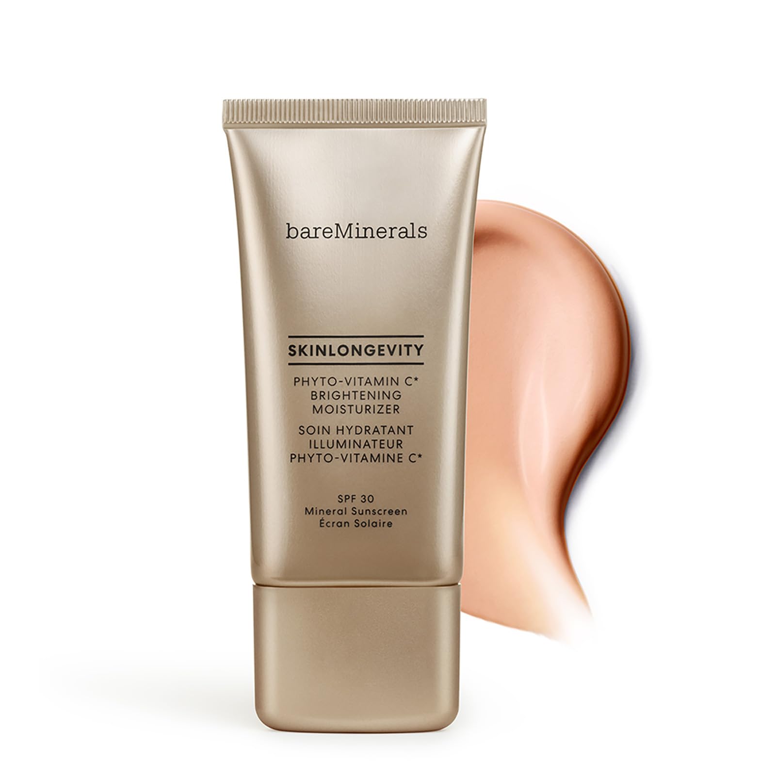 

bareMinerals Skin Longevity Увлажняющий УФ-крем 50 мл Солнцезащитный УФ-уход Основа для макияжа Увлажняющая эмульсия Уход за кожей Без УФ-поглотителей Phyto-C SPF30 PA+++