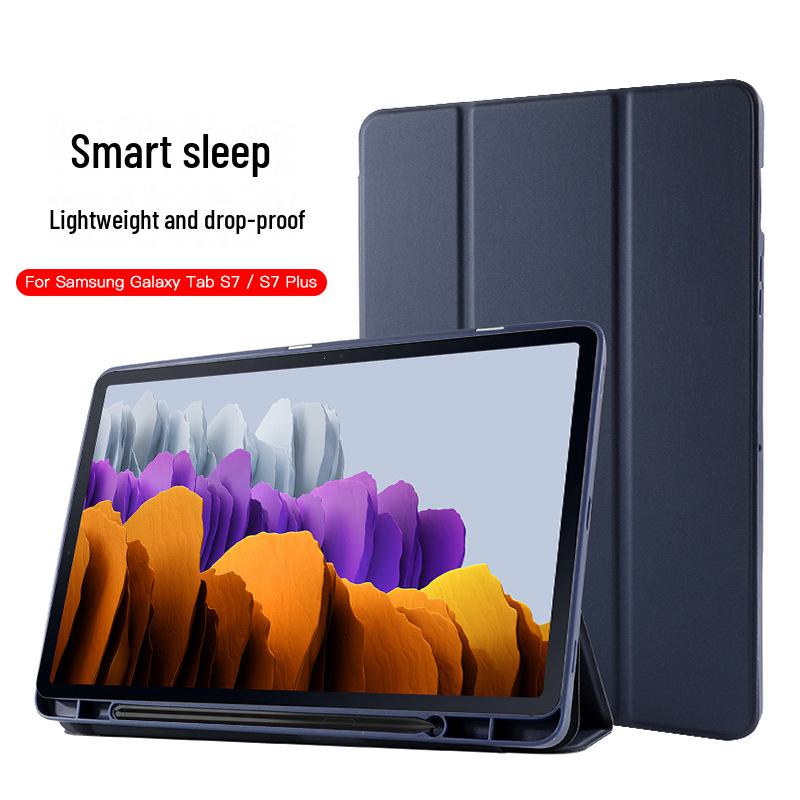 Leather Tablet Case with Pen Slot for Samsung Tab S8/Plus/S8 - Protective and Stylish Solution