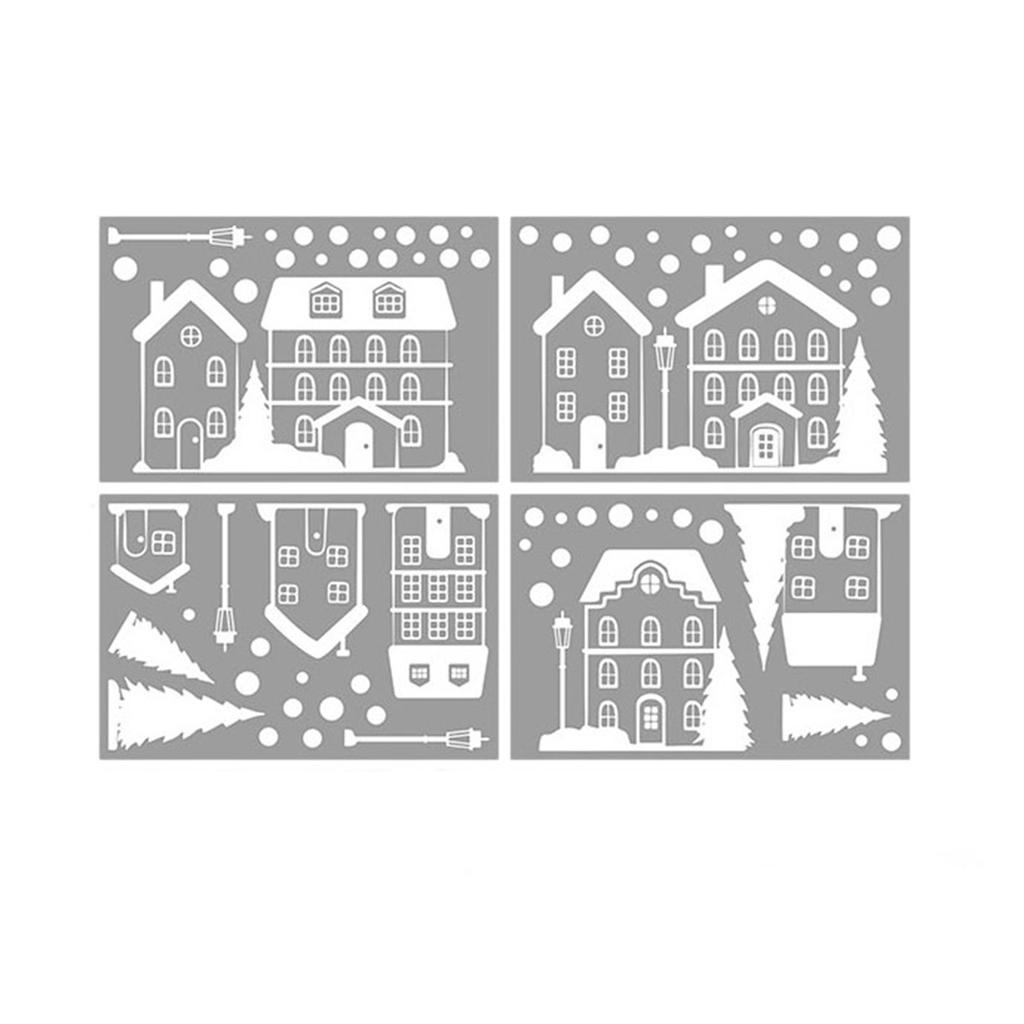 Christmas Village Stickers, DIY Christmas Window Stickers, Used For Mirrors And Glass, Reusable Large Festival Window Stickers
