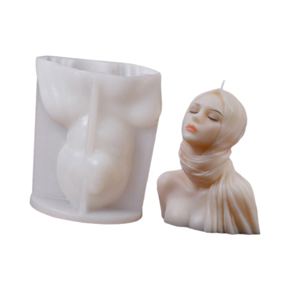 Silicone Moulds Girl Portrait Candle Molds Handmade Ornament Molds Epoxy Resin Molds Plasters Molds for Candle Making