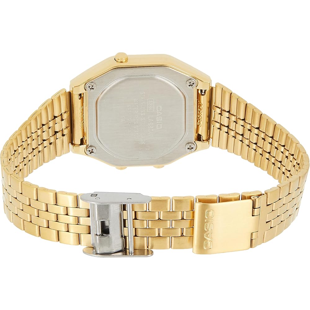 Casio LA680WGA-9DF Women's Digital Wristwatch Gold Tone Stainless Steel Band